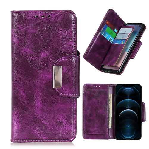 iPhone 12 Pro Max Crazy Horse Texture Horizontal Flip Leather Case with Holder & 6-Card Slots & Wallet - Purple