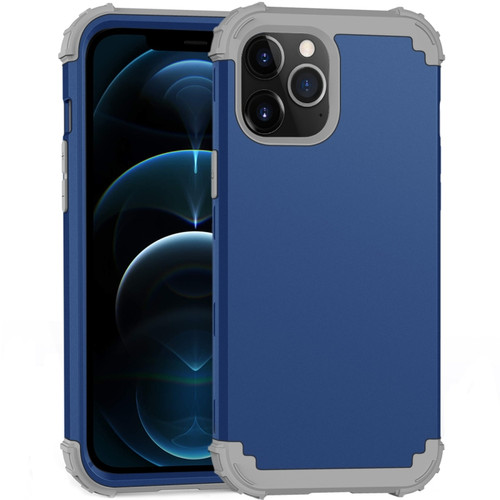 iPhone 12 Pro Max PC+ Silicone Three-piece Anti-drop Mobile Phone Protective Back Cover - Blue