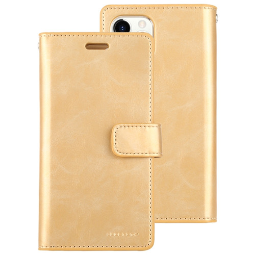 iPhone 12 Pro Max GOOSPERY MANSOOR Crazy Horse Texture Horizontal Flip Leather Case with Holder & Card Slots & Wallet - Gold