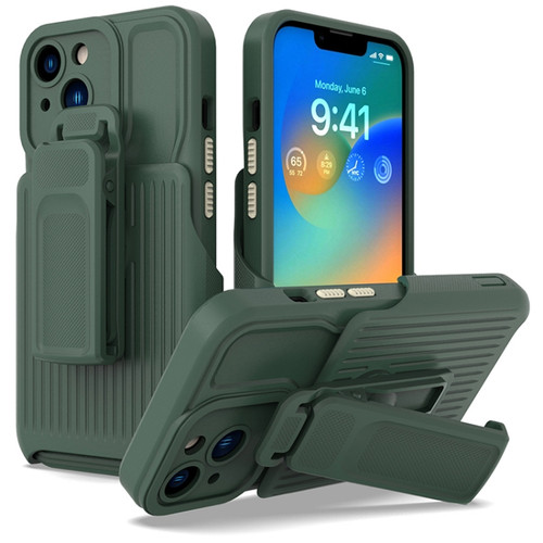 iPhone 12 Pro Max Explorer Series Back Clip Holder PC Phone Case - Dark Green