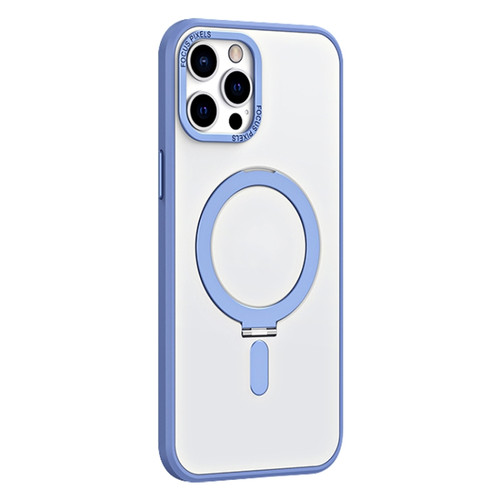 iPhone 12 Pro Max Skin Feel MagSafe Shockproof Phone Case with Holder - Light Blue