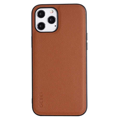iPhone 12 Pro Max GEBEI Full-coverage Shockproof Leather Protective Case - Brown