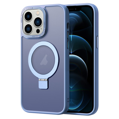 iPhone 12 Pro Max Skin Feel MagSafe Magnetic Holder Phone Case - Blue