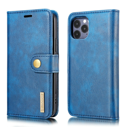 iPhone 12 Pro Max DG.MING Crazy Horse Texture Detachable Magnetic Leather Case - Blue