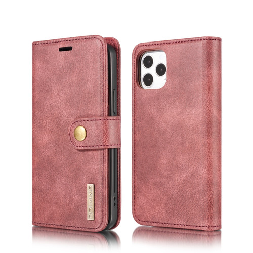 iPhone 12 Pro Max DG.MING Crazy Horse Texture Detachable Magnetic Leather Case - Red