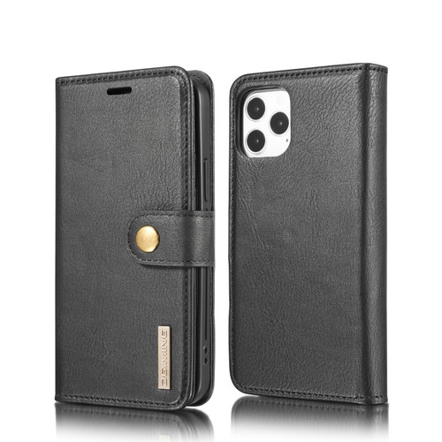 iPhone 12 Pro Max DG.MING Crazy Horse Texture Detachable Magnetic Leather Case - Black