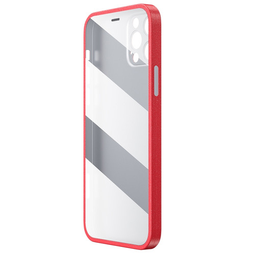 iPhone 12 Pro Max WK WPC-011 Shockproof PC Phone Case with Tempered Glass Film - Red