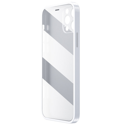 iPhone 12 Pro Max WK WPC-011 Shockproof PC Phone Case with Tempered Glass Film - White
