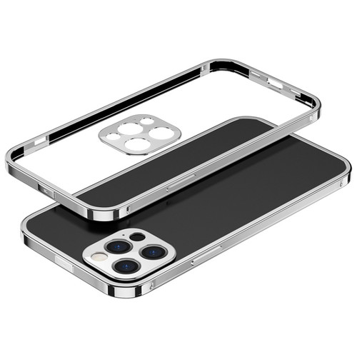 iPhone 12 Pro Max Electroplated Glossy Stainless Steel Phone Case - Silver