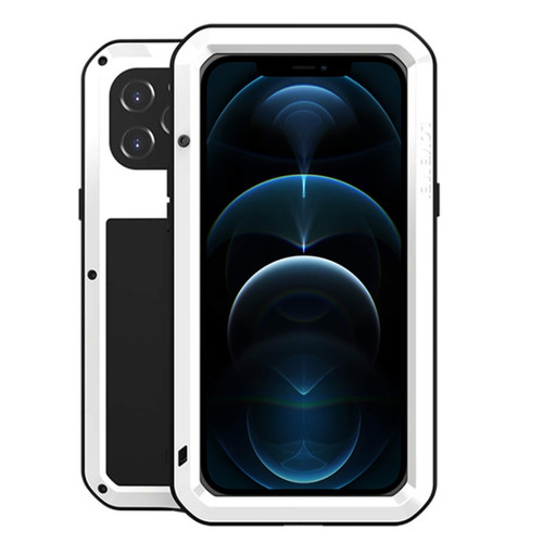 iPhone 12 Pro Max LOVE MEI Metal Shockproof Life Waterproof Dustproof Protective Case - White