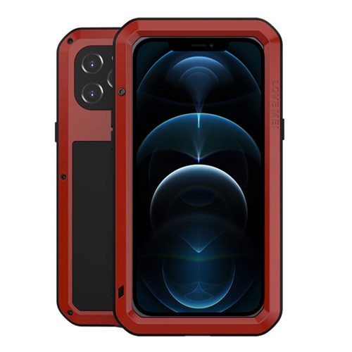 iPhone 12 Pro Max LOVE MEI Metal Shockproof Life Waterproof Dustproof Protective Case - Red