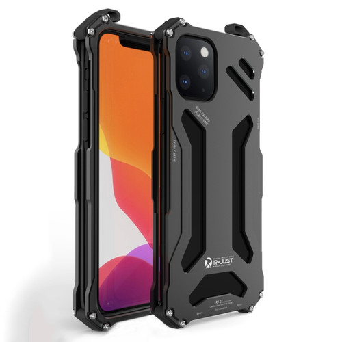 iPhone 12 Pro Max R-JUST Shockproof Armor Metal Protective Case - Black