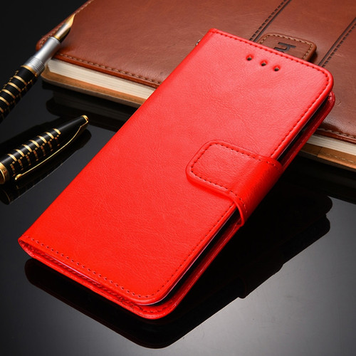 iPhone 13 mini Crystal Texture Horizontal Flip Leather Case with Holder & Card Slots & Wallet  - Red