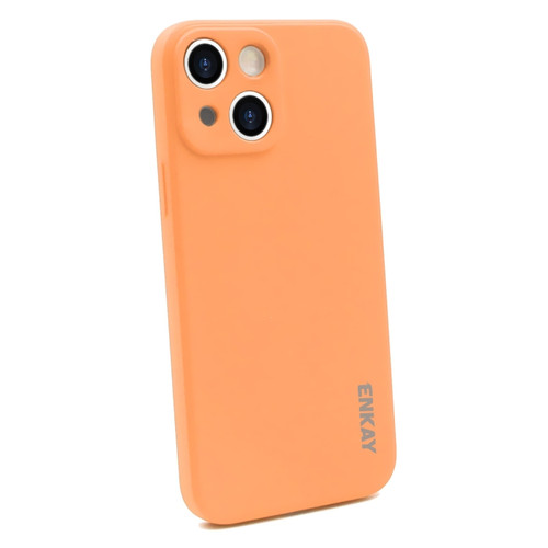 iPhone 13 mini Hat-Prince ENKAY Liquid Silicone Shockproof Protective Case Cover  - Orange