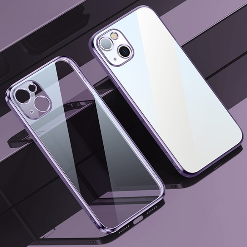 iPhone 13 mini SULADA Elastic Silicone Edge Frame + TPU All-inclusive Anti-fall Case  - Purple