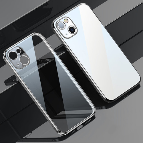 iPhone 13 mini SULADA Elastic Silicone Edge Frame + TPU All-inclusive Anti-fall Case  - Silver