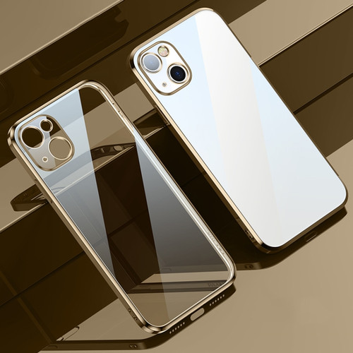 iPhone 13 mini SULADA Elastic Silicone Edge Frame + TPU All-inclusive Anti-fall Case  - Gold