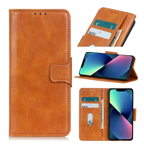 iPhone 13 mini Mirren Crazy Horse Texture Horizontal Flip Leather Case with Holder & Card Slots & Wallet  - Brown