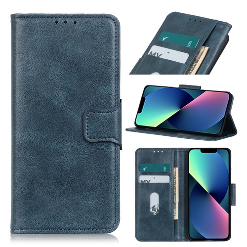 iPhone 13 mini Mirren Crazy Horse Texture Horizontal Flip Leather Case with Holder & Card Slots & Wallet  - Blue