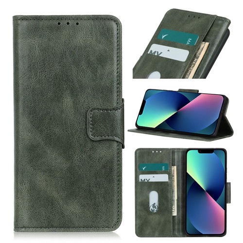 iPhone 13 mini Mirren Crazy Horse Texture Horizontal Flip Leather Case with Holder & Card Slots & Wallet  - Green