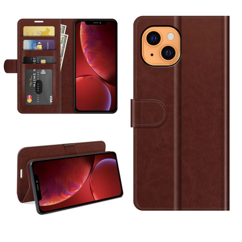 iPhone 13 mini R64 Texture Single Horizontal Flip Protective Case with Holder & Card Slots & Wallet& Photo Frame  - Brown