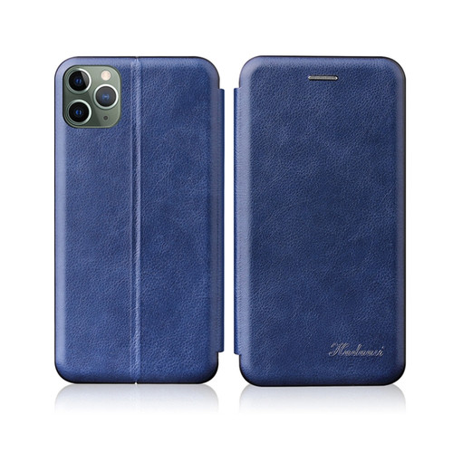 iPhone 13 mini  Integrated Voltage Retro Texture Magnetic TPU+PU Leather Case with Card Slot & Holder - Blue