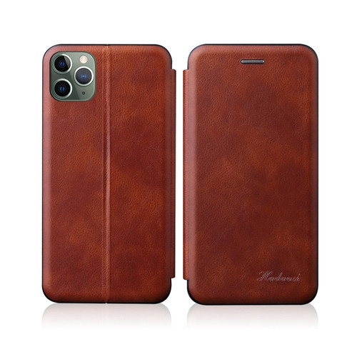 iPhone 13 mini  Integrated Voltage Retro Texture Magnetic TPU+PU Leather Case with Card Slot & Holder - Brown