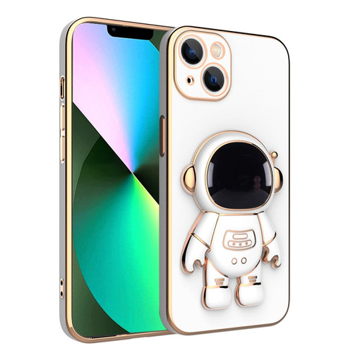 iPhone 13 mini Plating Astronaut Holder Phone Case  - White