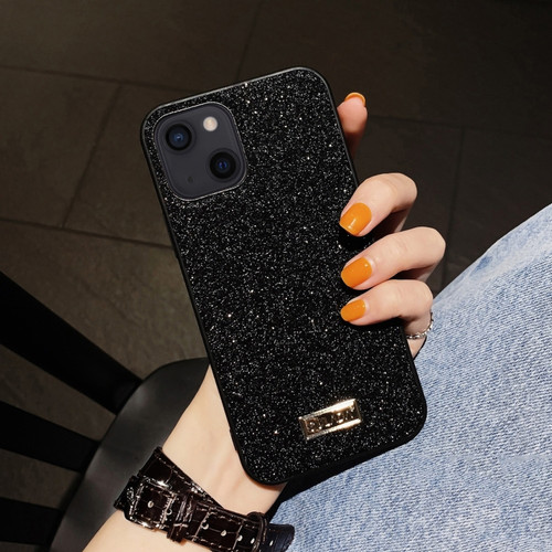 iPhone 13 mini SULADA Shockproof TPU + Handmade Leather Case  - Black