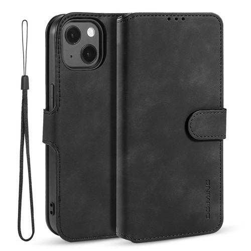 iPhone 13 mini DG.MING Retro Oil Side Horizontal Flip Leather Case with Holder & Card Slots & Wallet  - Black