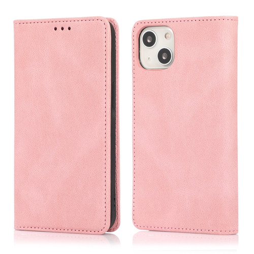 iPhone 13 mini Strong Magnetic Crazy Horse Texture Horizontal Flip Leather Case with Holder & Card Slots & Wallet  - Rose Gold
