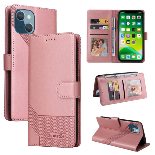 iPhone 13 mini GQUTROBE Skin Feel Magnetic Leather Phone Case  - Rose Gold