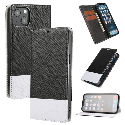 iPhone 13 mini Cross Texture Magnetic Horizontal Flip Leather Case with Card Slots & Holder & Wallet  - Black