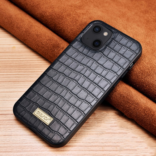 iPhone 13 mini SULADA Crocodile Texture TPU Protective Case  - Black