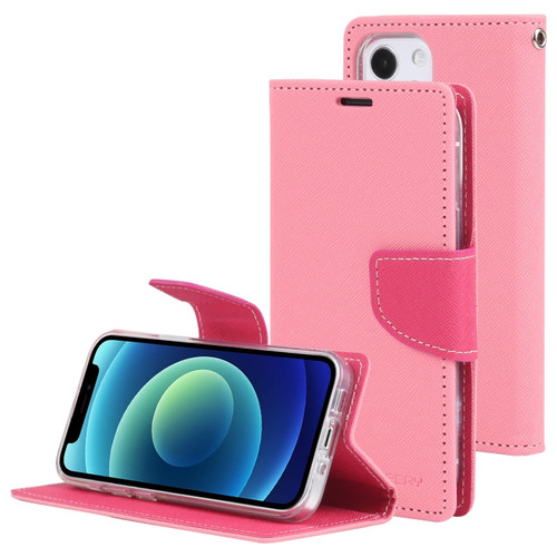 iPhone 13 mini GOOSPERY FANCY DIARY Cross Pattern Horizontal Flip Leather Case with Holder & Card Slots & Wallet  - Pink