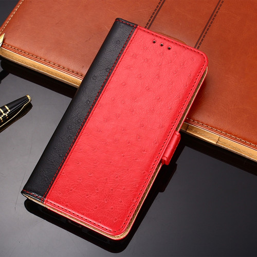 iPhone 13 mini Ostrich Texture PU + TPU Horizontal Flip Leather Case with Holder & Card Slots & Wallet  - Red