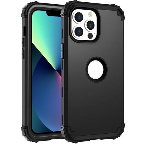 iPhone 13 mini 3 in 1 Shockproof PC + Silicone Protective Case  - Black