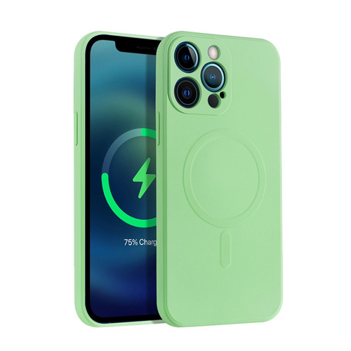 iPhone 13 mini Liquid Silicone Full Coverage Shockproof Magsafe Case  - Green