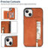 iPhone 13 mini Zipper Card Holder Phone Case  - Brown