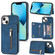 iPhone 13 mini Zipper Card Holder Phone Case  - Blue