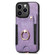 iPhone 13 mini Retro Skin-feel Ring Multi-card Wallet Phone Case - Purple