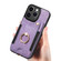 iPhone 13 mini Retro Skin-feel Ring Multi-card Wallet Phone Case - Purple