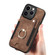 iPhone 13 mini Retro Skin-feel Ring Multi-card Wallet Phone Case - Brown