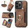 iPhone 13 mini Retro Skin-feel Ring Multi-card Wallet Phone Case - Brown
