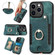 iPhone 13 mini Retro Skin-feel Ring Multi-card Wallet Phone Case - Green