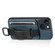 iPhone 13 mini Suteni H13 Card Wallet Wrist Strap Holder PU Phone Case - Blue