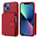 iPhone 13 mini Zipper Shockproof Protective Phone Case  - Red