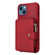 iPhone 13 mini Zipper Shockproof Protective Phone Case  - Red