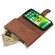 iPhone 13 mini Multifunctional Phone Leather Case with Card Slot & Holder & Zipper Wallet & Photo Frame  - Brown