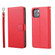 iPhone 13 mini Plain Weave Cowhide Genuine Leather Phone Case  - Red